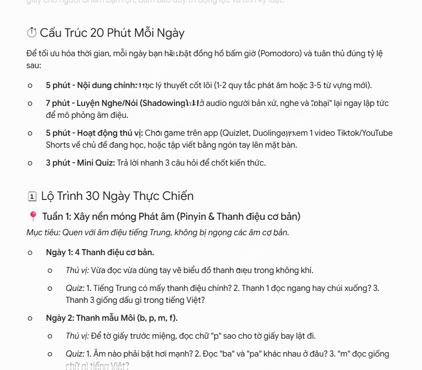Tạo lộ trình học tiếng Trung cá nhân hóa