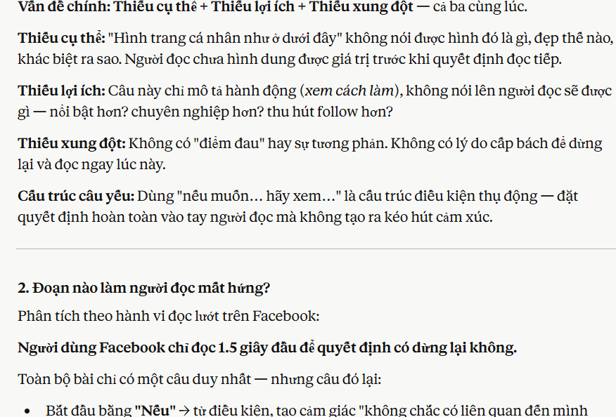 Tối ưu bài hiệu quả thấp trên Facebook