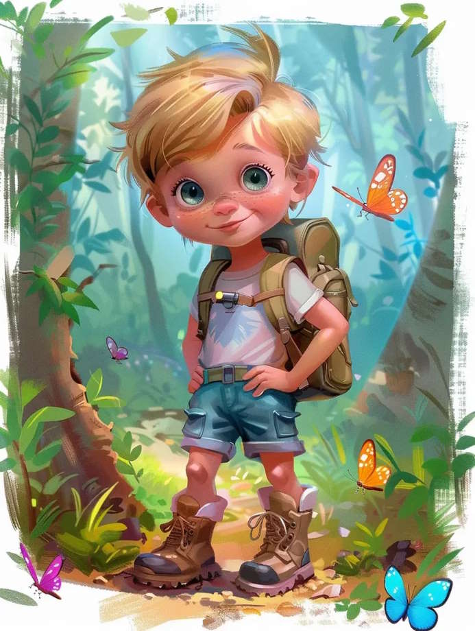 Prompt cậu bé trong rừng