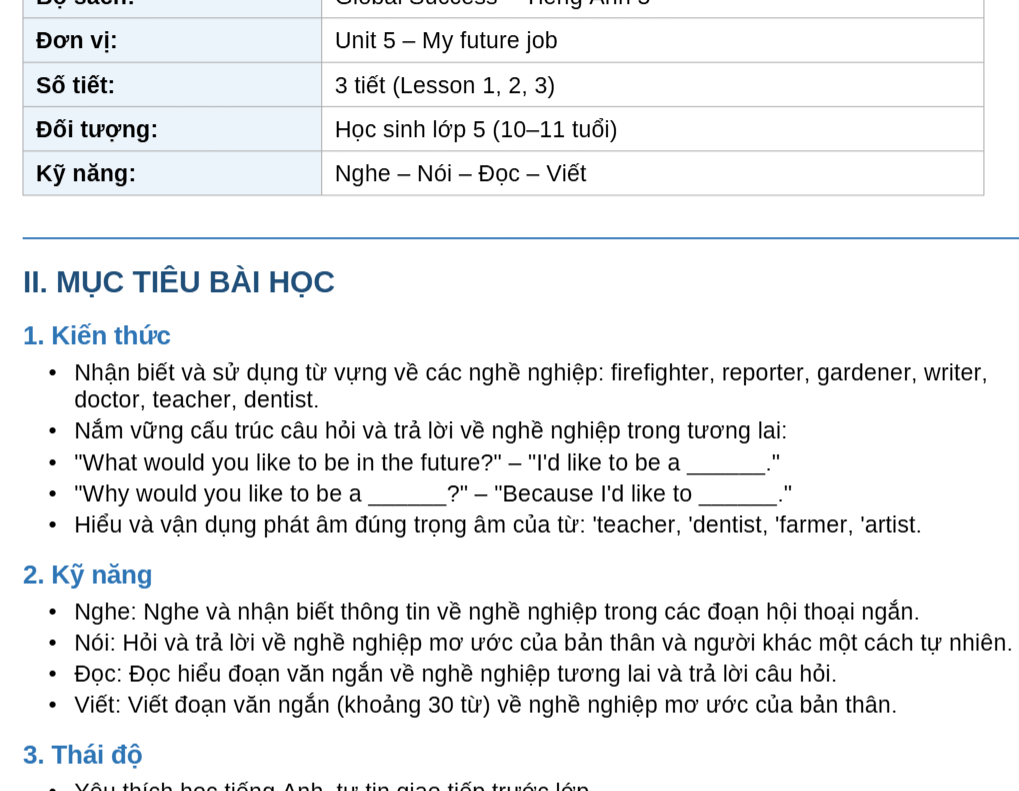 Prompt soạn giáo án hoàn chỉnh