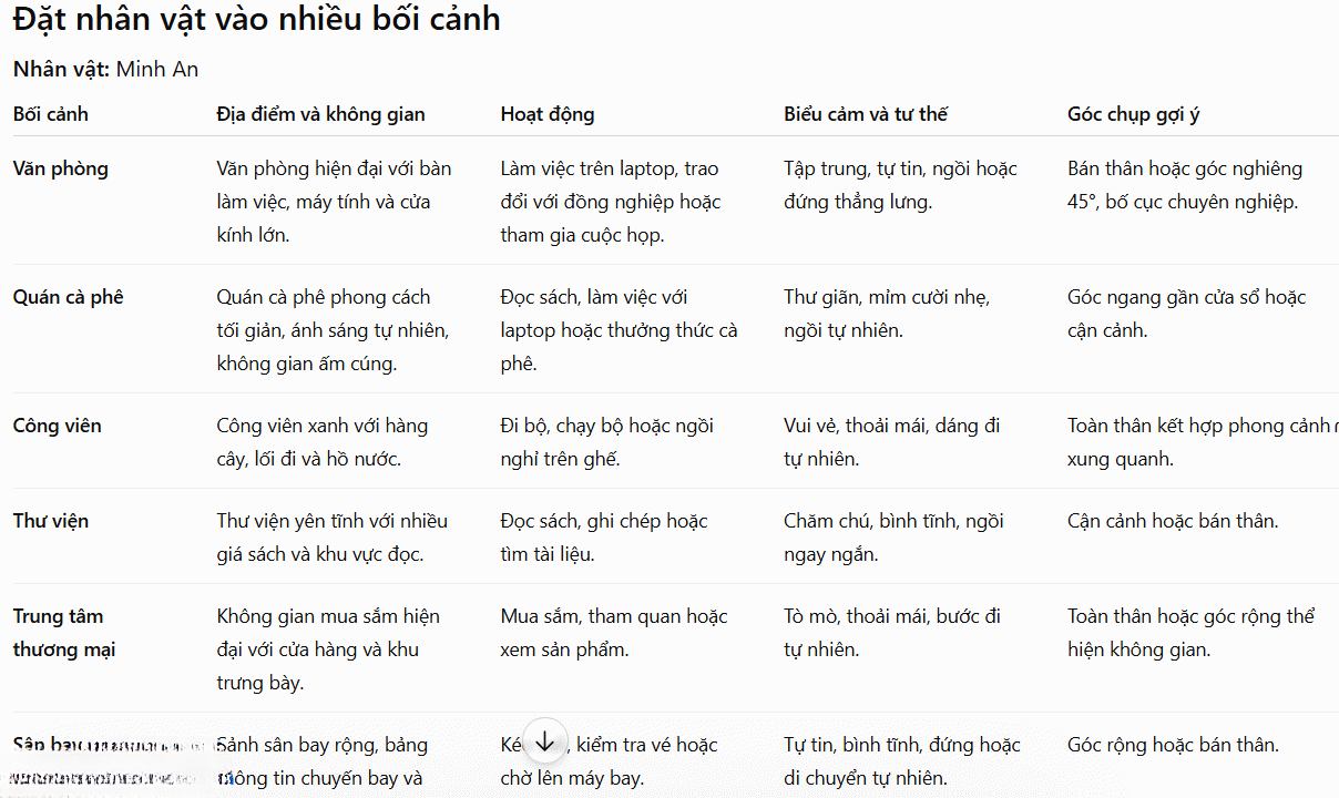 Xây dựng bối cảnh cho nhân vật