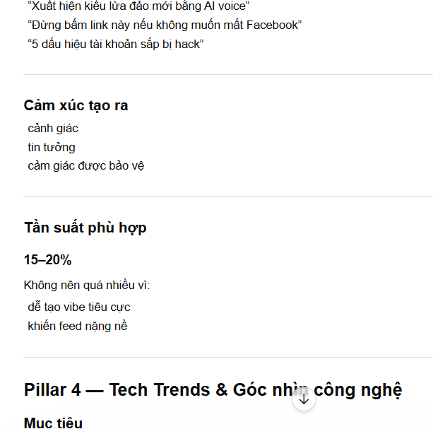 Prompt tìm content pillar