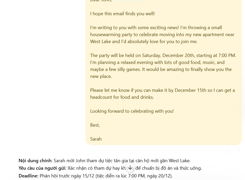 Tóm tắt email nhanh bằng ChatGPT