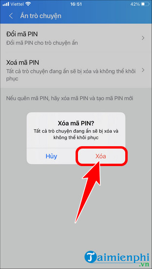 cach xy ly khi quen ma pin cuoc tro chuyen an tren zalo
