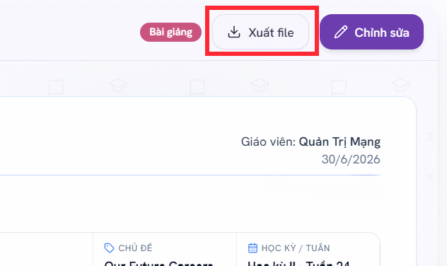 Nội dung mục soạn giáo án trên AutoExam.ai