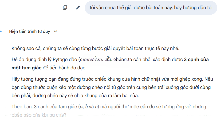 Lời hướng dẫn trên Gemini 