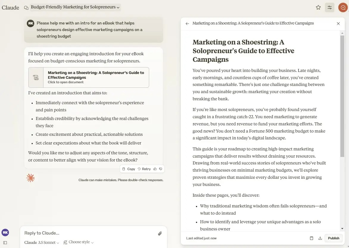 Đề xuất của Claude cho phần mở đầu của một cuốn sách điện tử