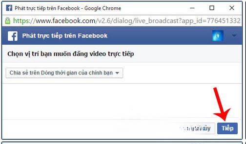 sua loi chan popup khi phat truc tiep video tren facebook