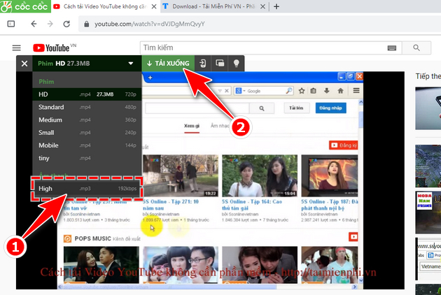 tach nhac mp3 tren youtube
