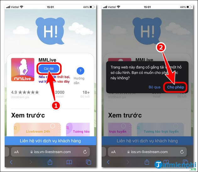 cach tai mmlive ios cho iphone ipad
