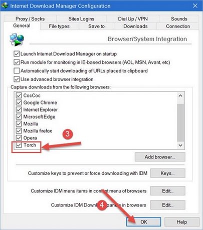 cach tai video tren torch brower bang idm