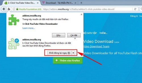 tai video youtube bang add-ons tren firefox