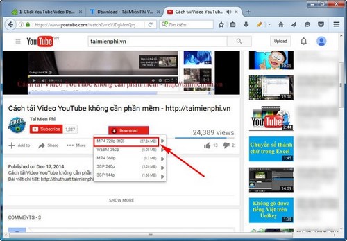 cah tai video youtube bang add ons tren firefox