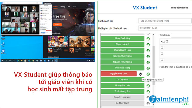 VX-Student phat hien hoc sinh mat tap trung