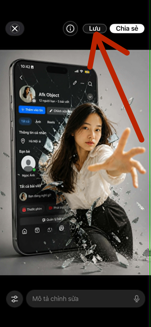 tạo ảnh xuyên thủng trang cá nhân