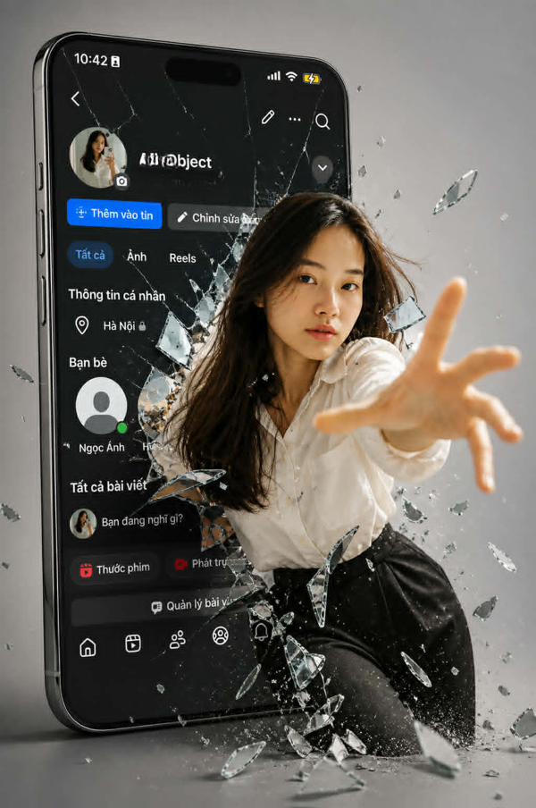 tạo ảnh xuyên thủng trang cá nhân
