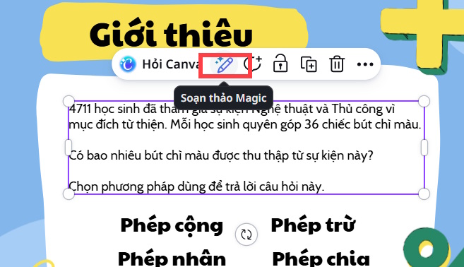 Nội trong slide trên Canva