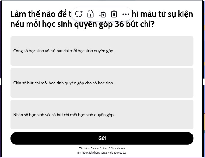 Câu hỏi trắc nghiệm từ slide trên Canva