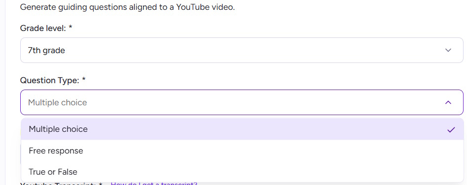 Thiết lập câu hỏi trên YouTube Video Questions