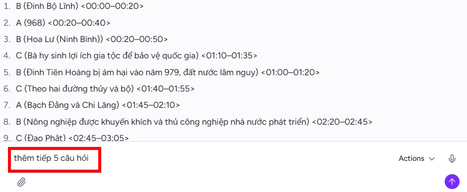 Chỉnh lệnh tạo trắc nghiệm trên Magic School AI