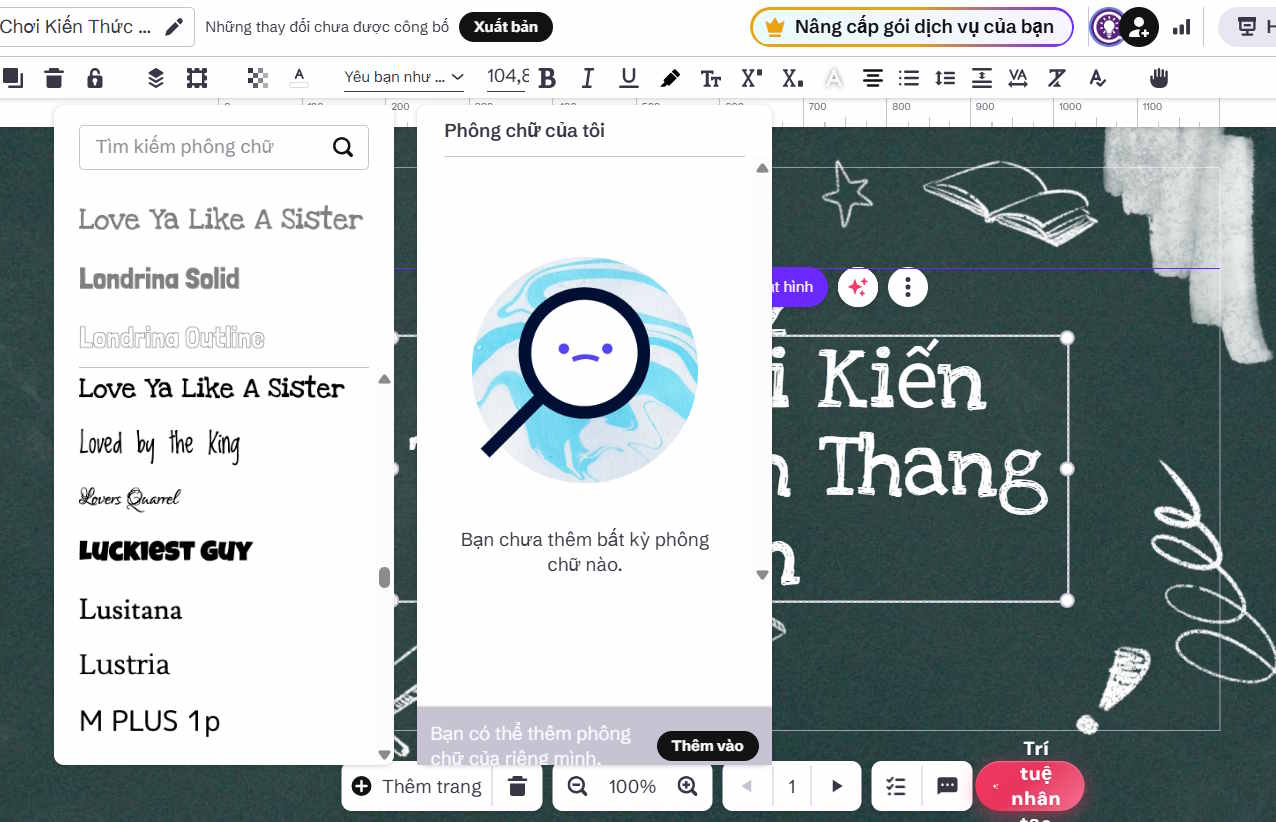 Câu hỏi tạo trên Genially AI