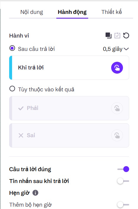 Chỉnh kiểu hiển thị câu hỏi trên Genially AI