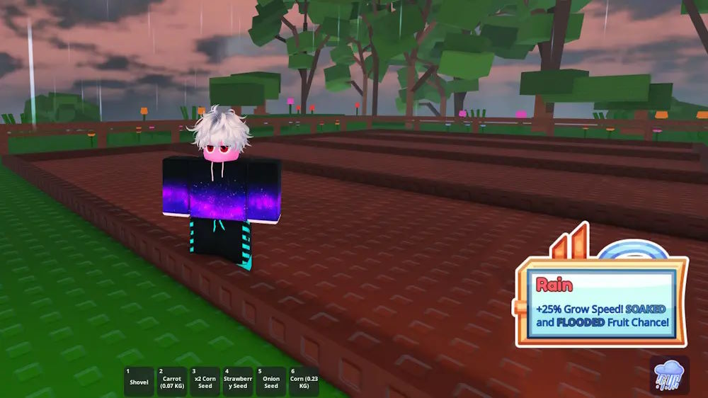 Trời mưa trong Garden Horions