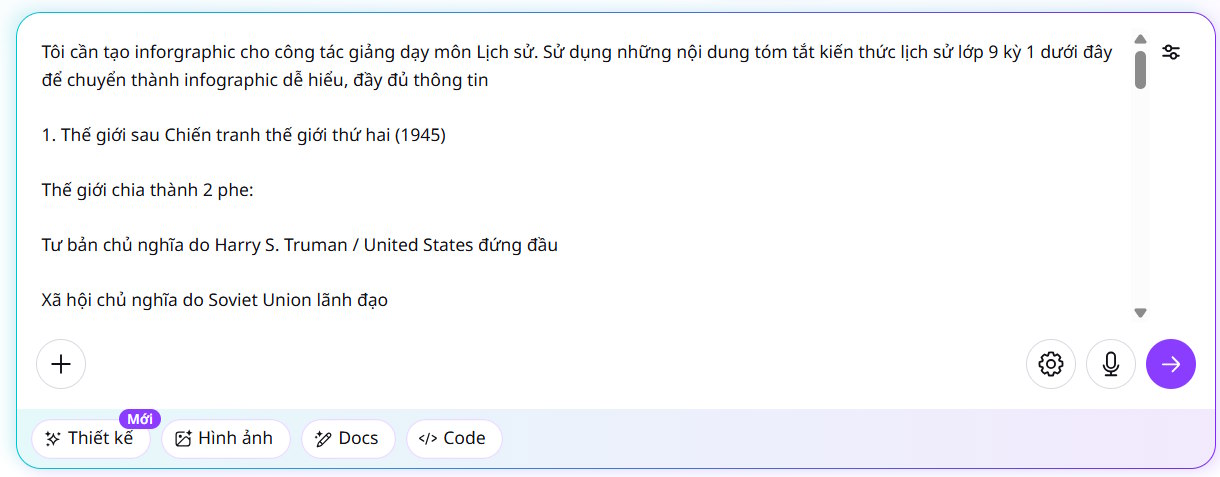 Thiết kế infographic trên Canva AI từ dữ liệu