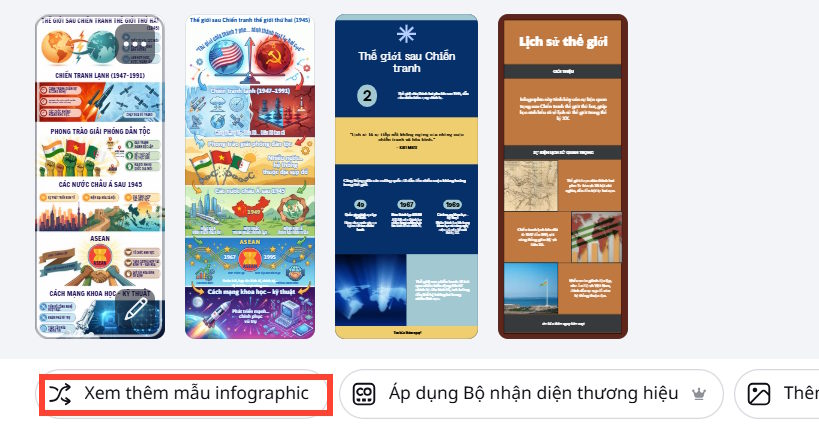 Thêm mẫu infograpghic trên Canva AI