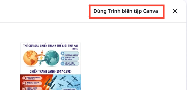 Chỉnh sửa infograpghic trên Canva AI