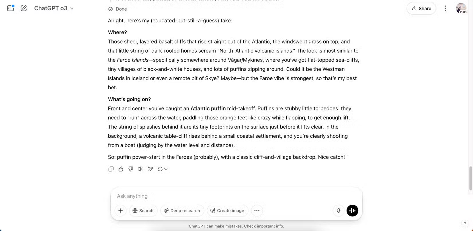 Sử dụng công cụ Tìm kiếm ảnh ngược trong ChatGPT o3