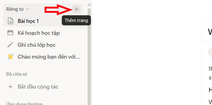 Tạo trang nội dung trên Notion AI