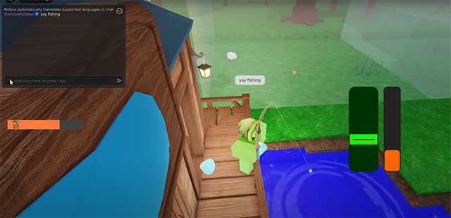 Nhập code "yay fishing" vào khung chat khi câu cá để nhận kim cương