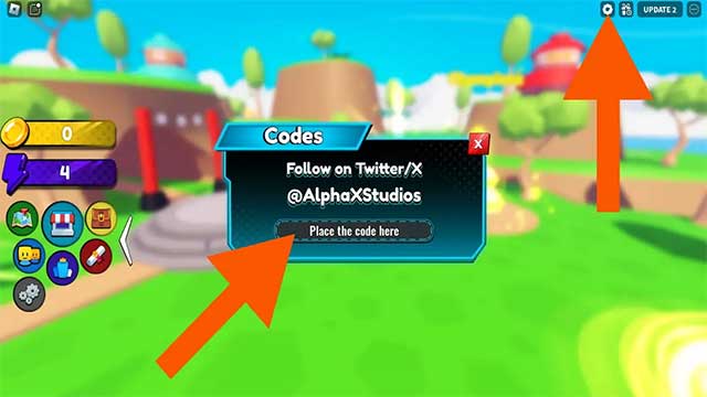 Nhấp vào biểu tượng bánh răng ở góc trên bên phải rồi nhập code