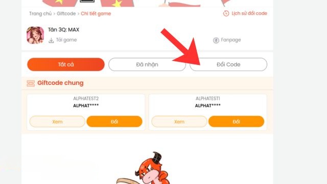 Click chuột vào nút Đổi code