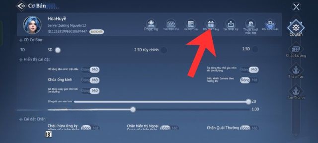 Chạm vào mục Đổi quà tặng