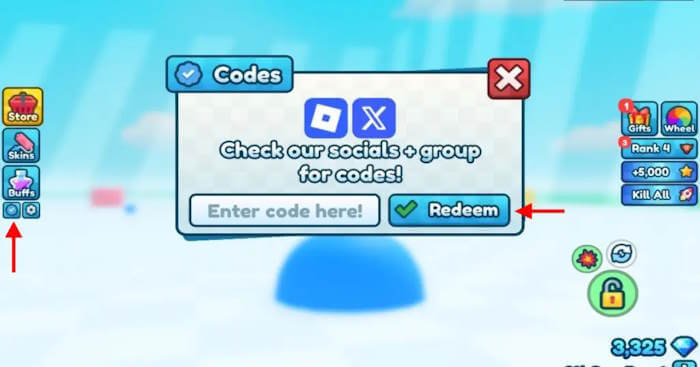 Hướng dẫn nhập code Tank Game Roblox