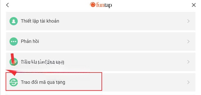 Ấn vào biểu tượng Trao đổi quà tặng