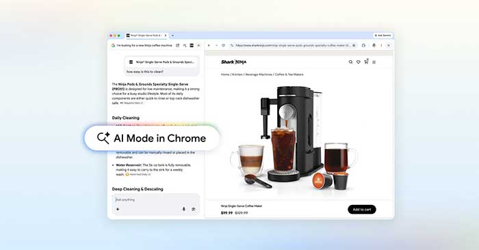  Trải nghiệm duyệt web kiểu mới với AI Mode trên Chrome 