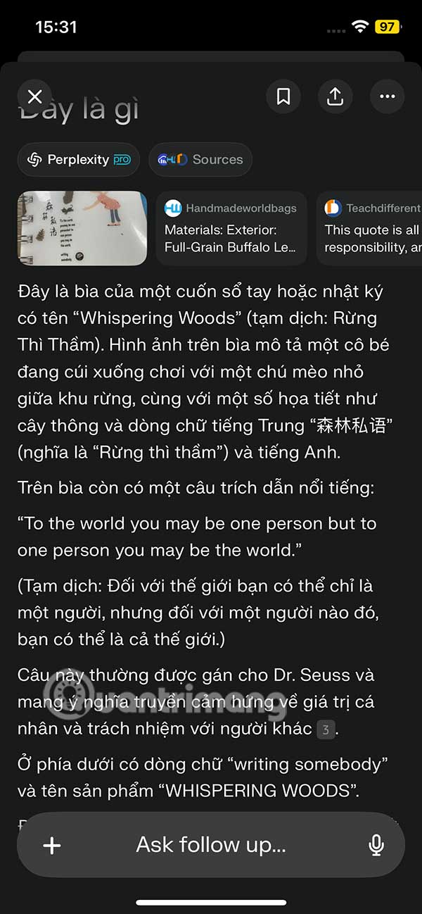 Chụp ảnh trên Perplexity