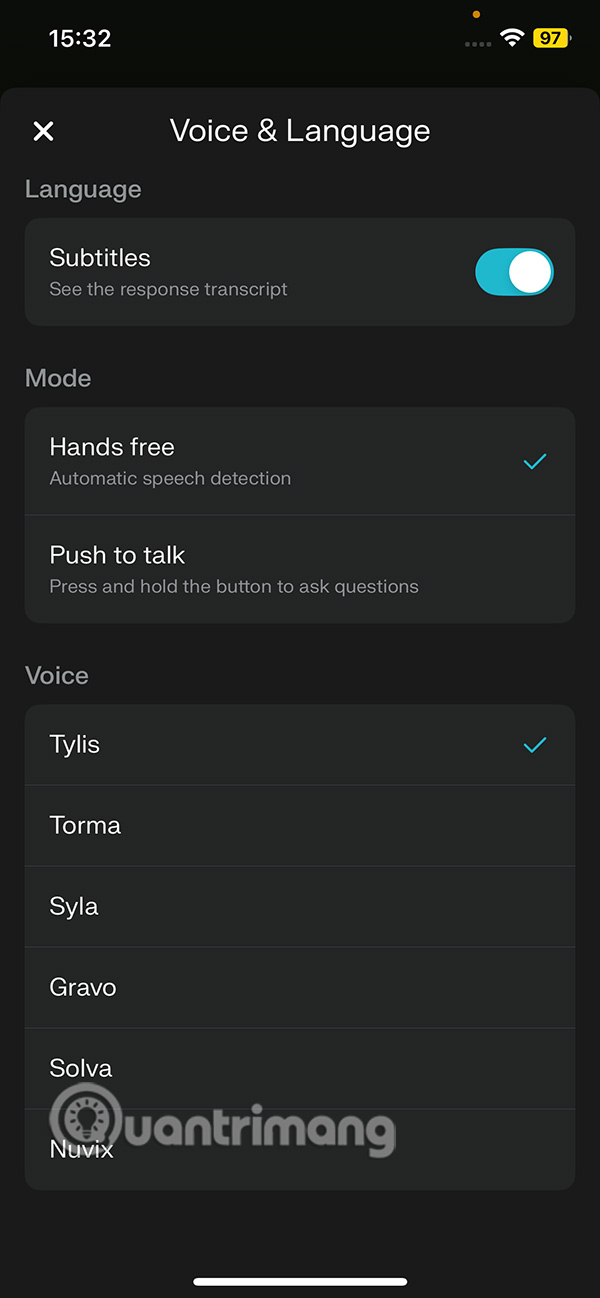 Đổi giọng nói của Perplexity