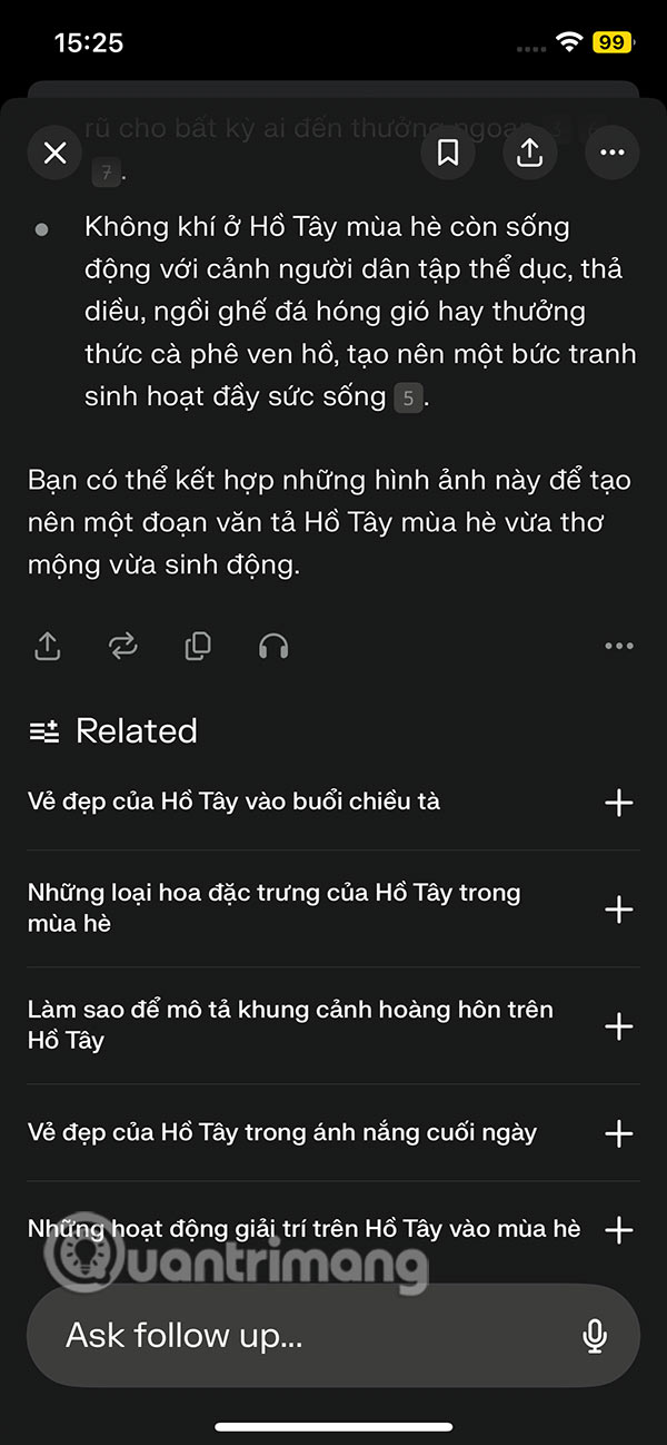 Nội dung phản hồi từ Perplexity