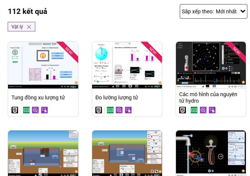 Thí nghiệm trên PhET