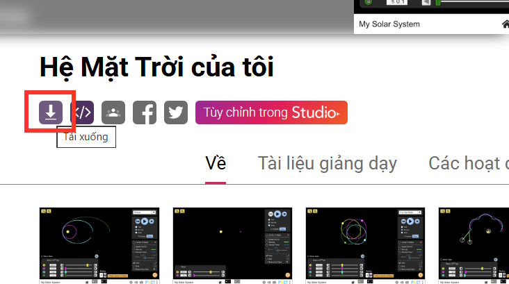 Tải thí nghiệm mô phỏng trên PhET