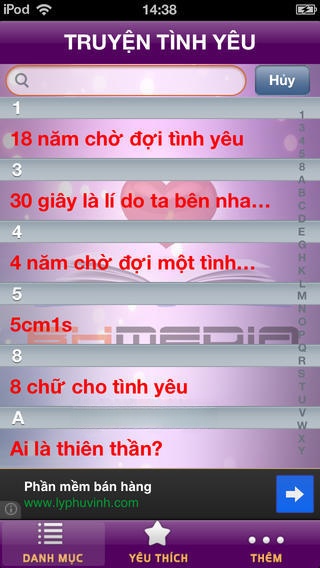  Truyện tình yêuTổng hợp tiểu thuyết tình yêu trên iPhone, iPad 