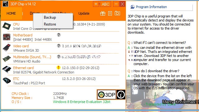 Sao lưu driver với 3DP Chip