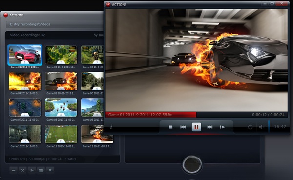 Xem video đã quay trong Action!