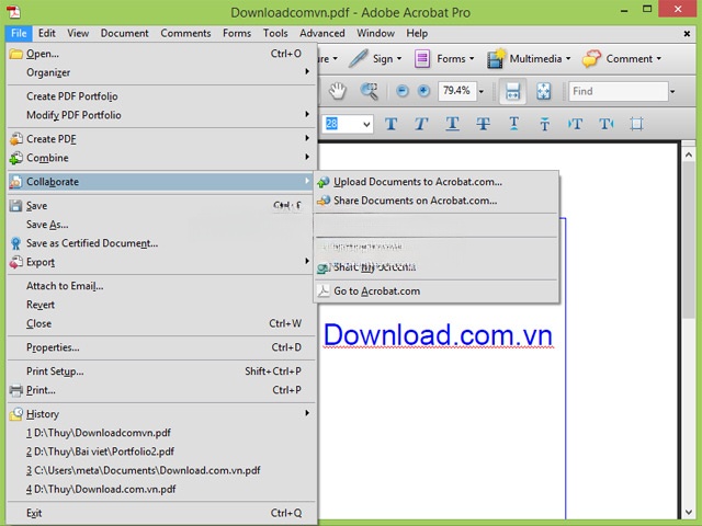 Tính năng cộng tác của Adobe Acrobat Pro 9