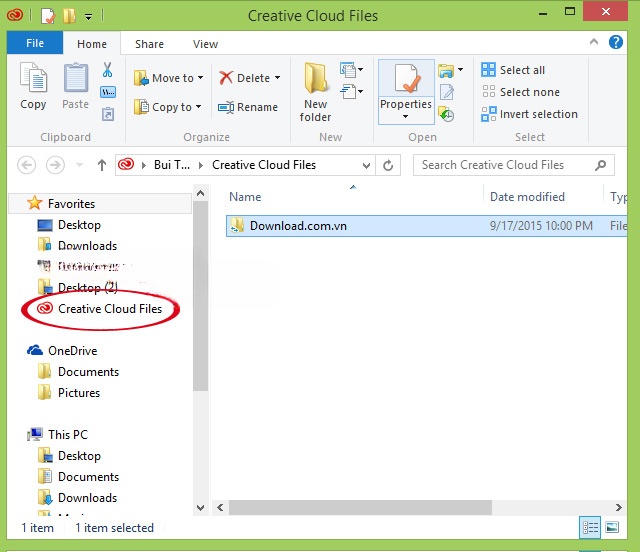 Thư mục Creative Cloud Files