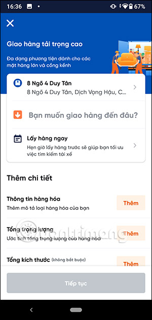 Dịch vụ đa dạng của AhaMove